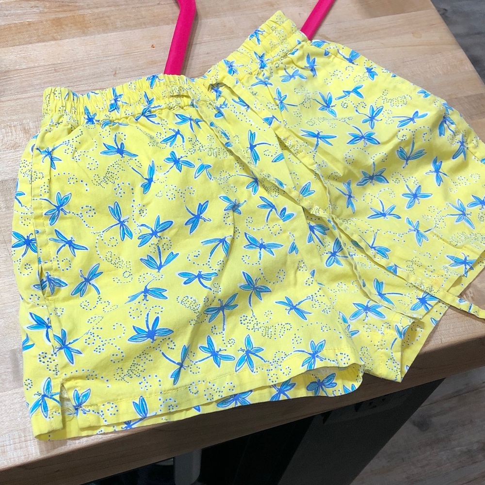 Yellow boys bathing suit with Blue Dragonfly Print UC ♥️this print